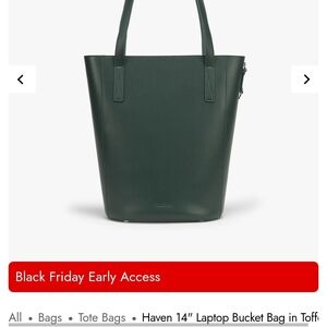 Calpak Dark Green Laptop Tote Bag